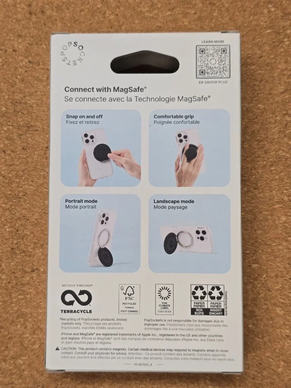 Popsockets Kick-Out Grip for MagSafe Kickstand Adjustable Magnetic Stand Black